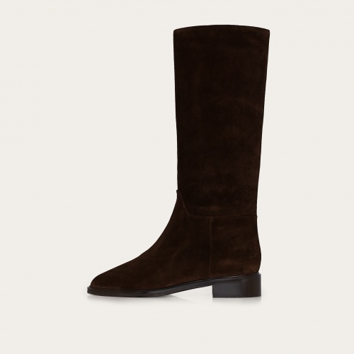 Polo High Boots, dark chocolate velvet OUTLET